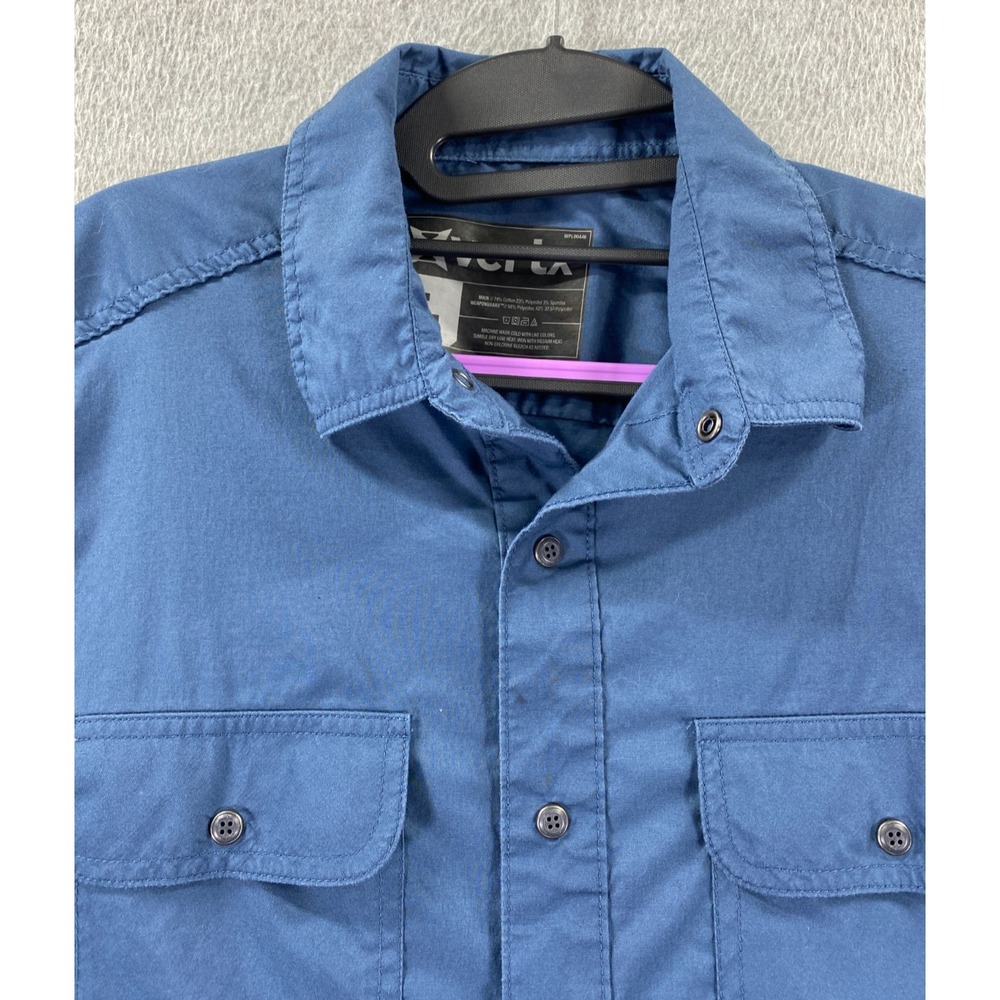 Vertx Men's Size Large Blue Tactical Lined Long Sleeve Snap Button Up Shirt